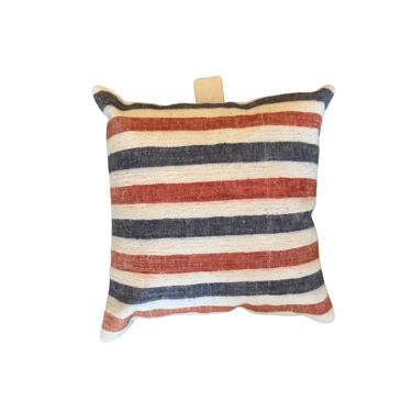 Red, Blue & White Woven Pillow