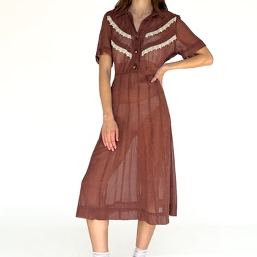 Chocolate Dotted Housedress (L)