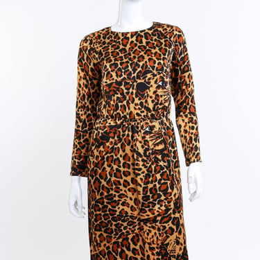 1986 F/W Leopard Print Silk Dress