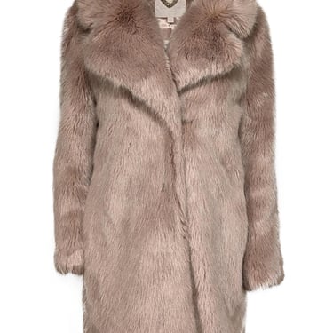 J.Crew Collection - Mauve Pink Faux Fur Coat Sz S