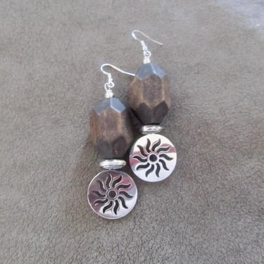 Unique bohemian wooden earrings 2 