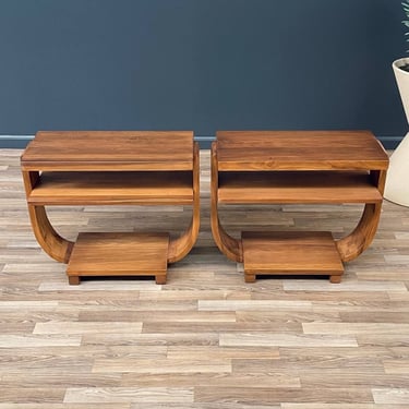 Pair of Art Deco Side Tables by Gilbert Rohde for Brown Saltman, c.1940’s 