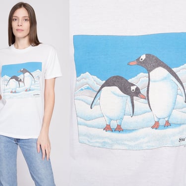 80s Penguin T Shirt - Men's Small, Women's Medium | Vintage Sea World Aquarium Graphic Tourist Tee 