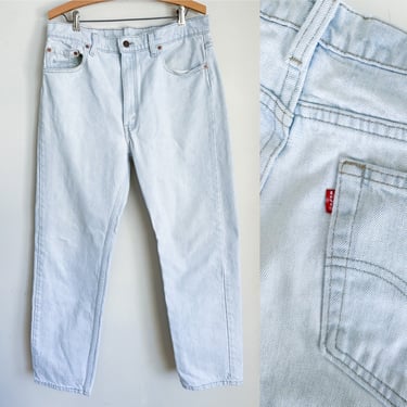 Vintage 1980s Levis 505 Light Wash Straight Leg Jeans / 36/30 (34 inch waist) 