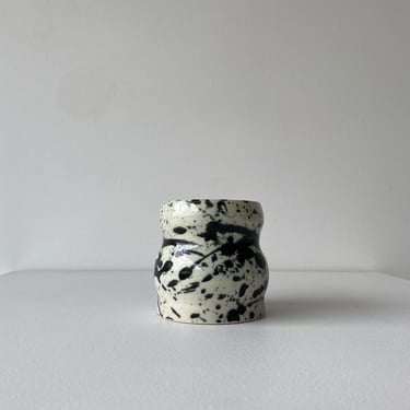 handmade porcelain speckle contour vessel 