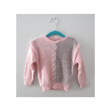 Pastel Pink Sweater Vintage Toddler Knit Pullover 3T 4T 