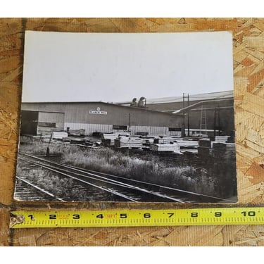 B&W Railroad Train Photo Steam Engine Coal Passenger Car Railyard Railway B1 