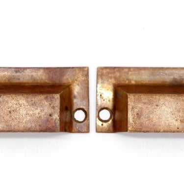 Pair of Bronze Rectangle 2.75 in. Bin Cup Drawer Pulls