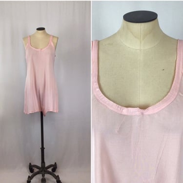 Vintage 40s step in | Vintage pale pink rayon knit onesie | 1940s Wards pink knit chemise 