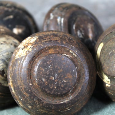 Set of 5 Salvaged Georgian Door Knobs | Matching Metal Knobs with 1/4" Square Connector | In Need of Restoration | Bixley Shop 