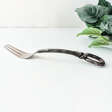 Vintage Salad Fork Ralph Lauren/Frontier Twisted Loop/Replacement Utensil Flatware/1990s/Discontinued/Rustic Farmhouse Brutalist Primitive 