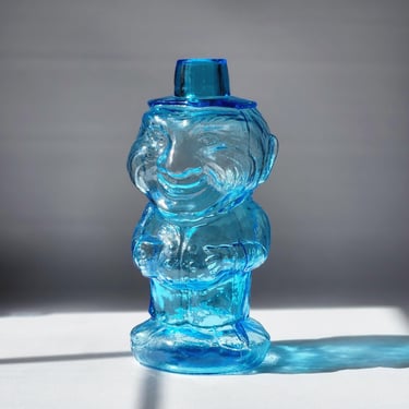 Indiana Glass Tiara blue Jolly Mountaineer decanter bottle 