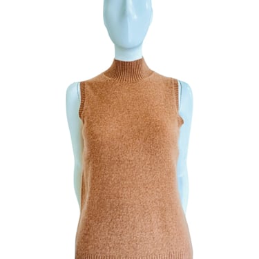 Saks 5th Avenue Camel Cashmere Sleeveless Knit Top