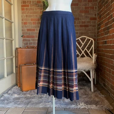 1980s Pendleton Wool Pleated Skirt