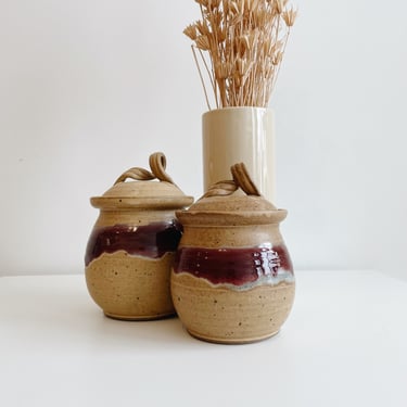 Pair of Stoneware Canisters