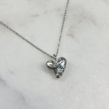 Sonja Fries | Sterling Silver Necklace with Heart Pendant and 3 Diamonds