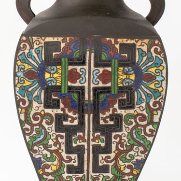 Japanese Enameled Bronze Vase. 20th C