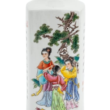 Chinese Famille Rose Porcelain Cong Form Vase