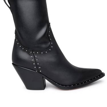 Sonora Villa Hermosa Black Leather Ankle Boots Woman