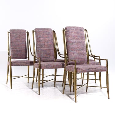 Weiman Warren Lloyd for Mastercraft Imperial Mid Century Brass Dining Chairs - Set of 6 - mcm 