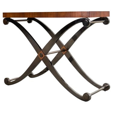 Monumental Neoclassical Style Curule Iron Base Console Table