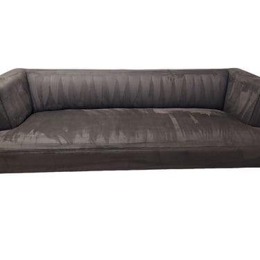 Brown Mid Century Modern West Elm Microfiber Couch