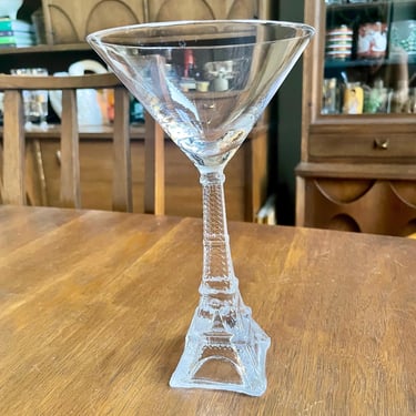 Vintage Paris Eiffel Tower Martini Glass 