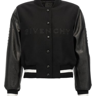 Givenchy Women Cropped Logo Bomber Jacket