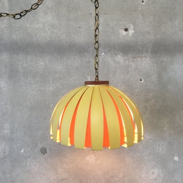 1960s Vintage Louvered Lightoiler Hanging Lamp