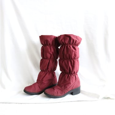 wine puffer boots - 7 