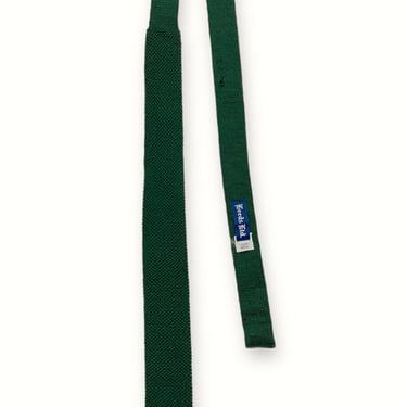 Vintage 1960s/1970s Leeds Ltd Wool Knit Necktie ~ Square Bottom Tie ~ 60s / 70s 