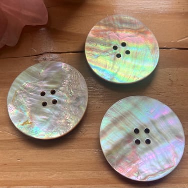 Vintage Large Mother of Pearl Buttons 1 3/4” 