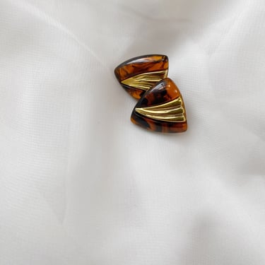 Vintage Acrylic and Gold Studs 