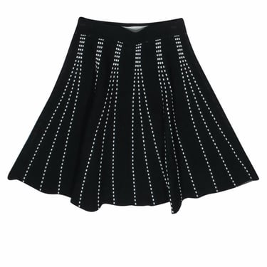 Club Monaco - Black Knit Flare Skirt w/ White Dotted Design Sz XS
