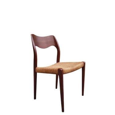 Niels Moller Model 71 Mid Century Teak Side Dining Chairs Danish Cord Per Chair Price 