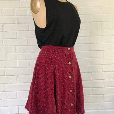 1990's Classic Preppy Red Miniskirt 