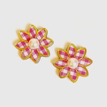 Sample Sale Pink Gingham Stud Earrings