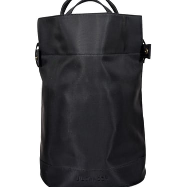 Jil Sander - Black Nylon Sling Bucket Bag Belt Snap Closure