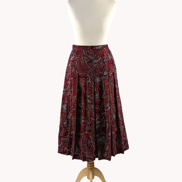 Pitlochry of Scotland 1980s High Waist Midi Skirt Scottish Vintage Size S/M 