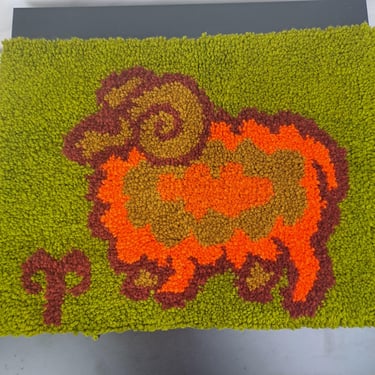 Vintage 60s / 70s Aries Shag Wall Art 