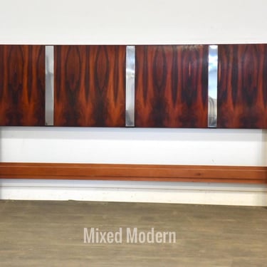 Rosewood and Chrome King Headboard 