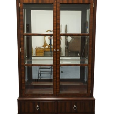 ETHAN ALLEN Mahogany Contemporary Modern 51" Lighted Display Curio / China Cabinet 39-6308 