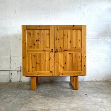 Danish Mid-Century Rustic Tall Bar Cabinet or Sideboard Pine 