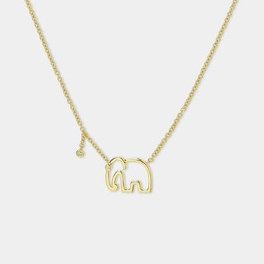 Collier Elephant Petit Modele - Or Jaune