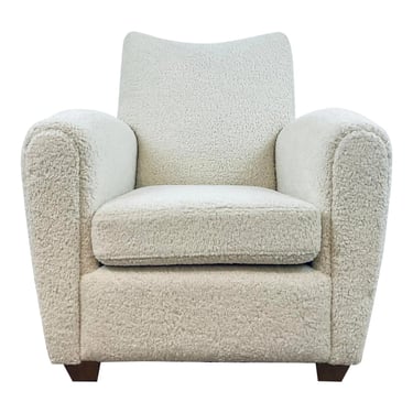 KWKZ-Modern Natural Faux Shearling Teddy Club Chair