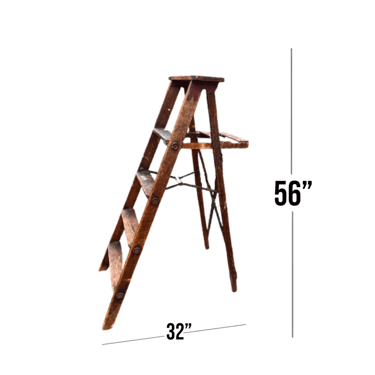 Vintage 56” Tall Wood Ladder