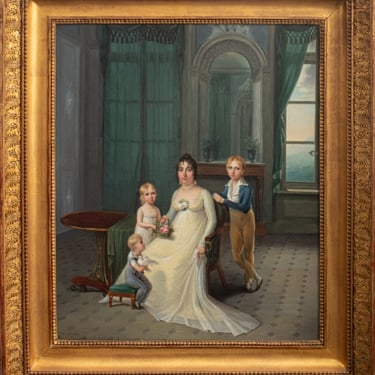 Francois Kinson Family Portrait Oil on Canvas