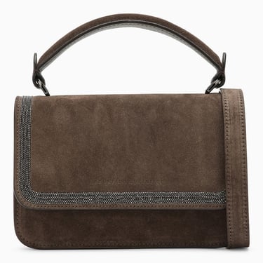 Brunello Cucinelli Brown Suede Leather Small Handbag Women