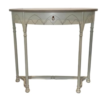 Jonathan Charles Modern Gothic Gray Painted Demi Lune Console Table