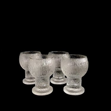 Vintage Mid Century Modern IITTALA Timo Sarpaneva KEKKERIT Drinking Glasses Goblets 4 7/8